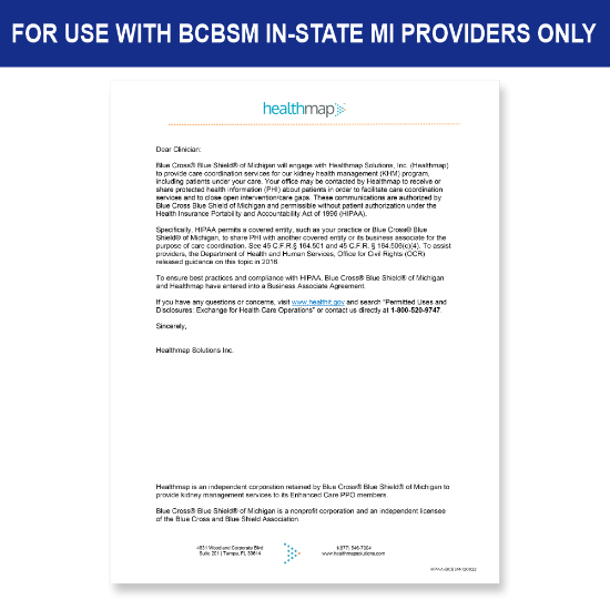 Picture of BCBSM Introduction HIPAA Consent Letter