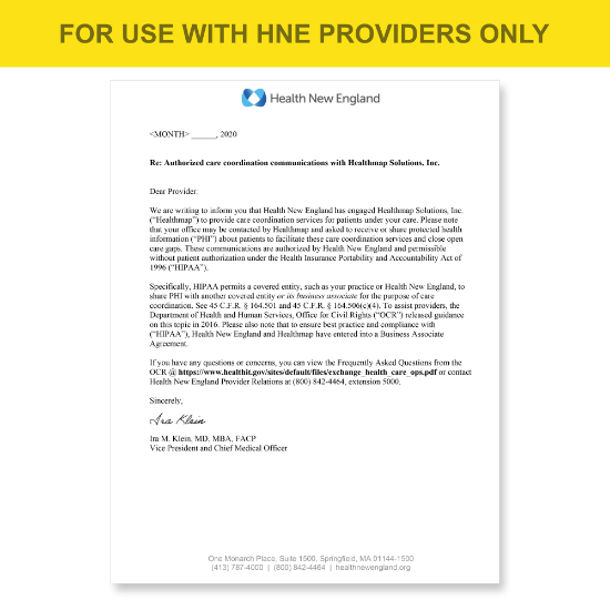 Picture of HNE Introduction HIPAA Consent Letter