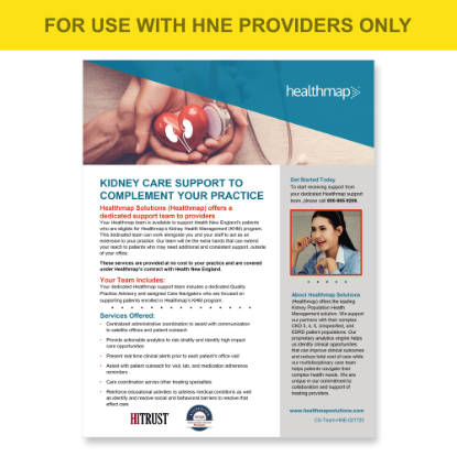Picture of HNE  Healthmap Support Team Flyer