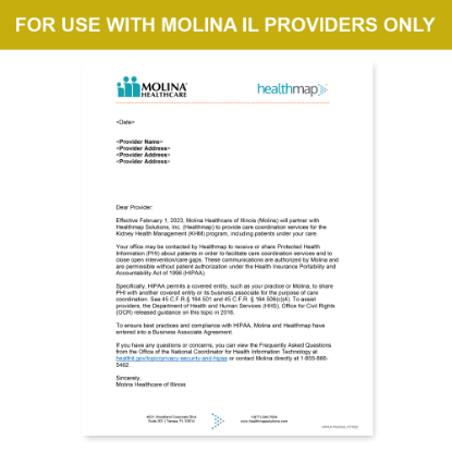 Picture of Molina IL Introduction HIPAA Consent Letter