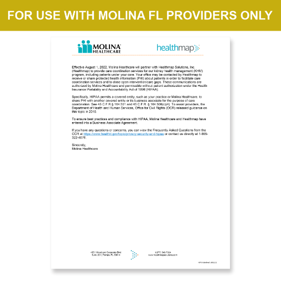 Picture of Molina FL Introduction HIPAA Consent Letter