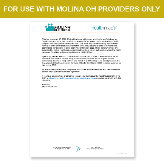 Picture of Molina OH Introduction HIPAA Consent Letter