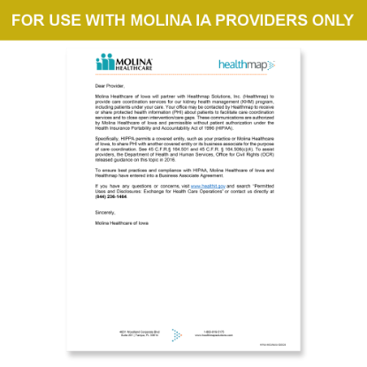 Picture of Molina IA Introduction HIPAA Consent Letter
