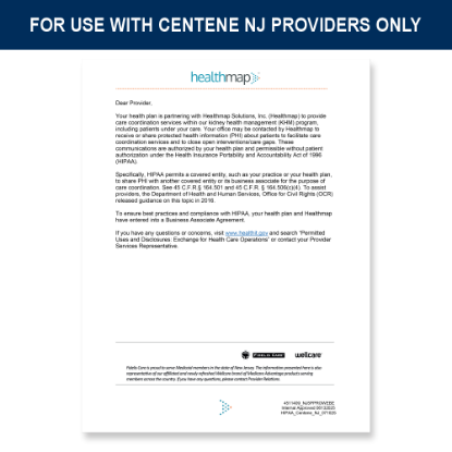 Picture of Centene NJ HIPAA Letter