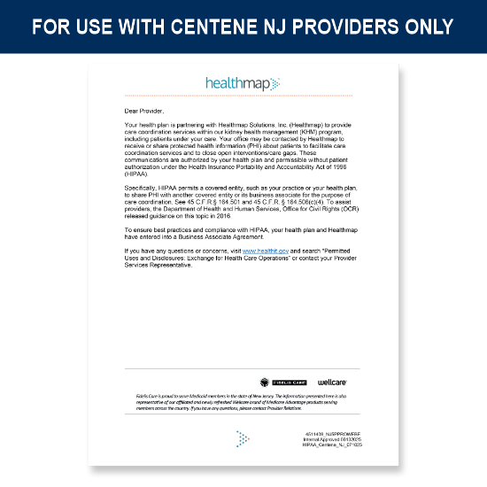Picture of Centene NJ HIPAA Letter