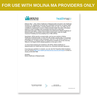 Picture of Molina MA Introduction HIPAA Consent Letter